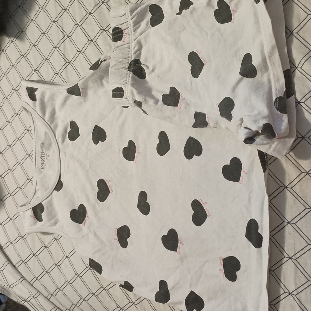 Inextenso girls black heart love you pajamas 8